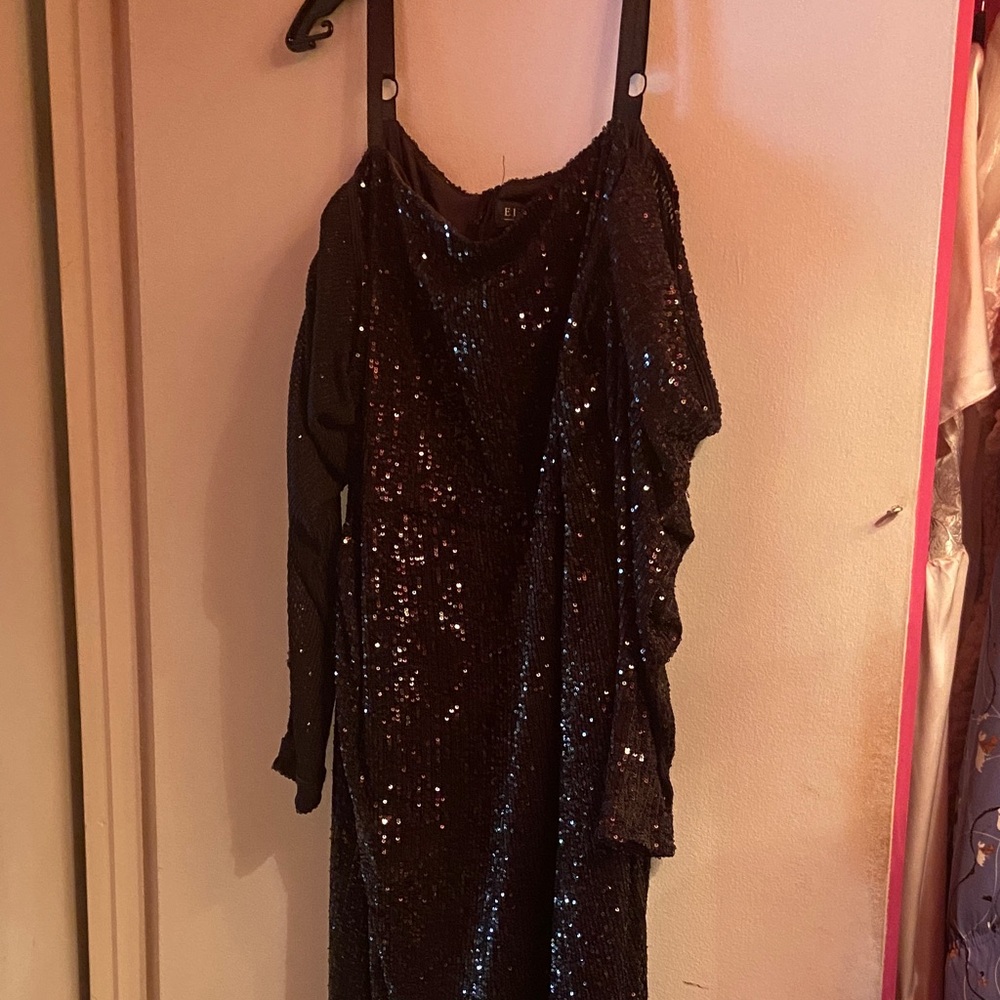 Eloquii Black Sequin Dress